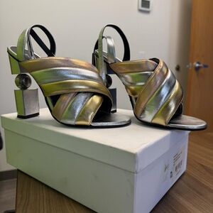 Metallic Strappy Heels